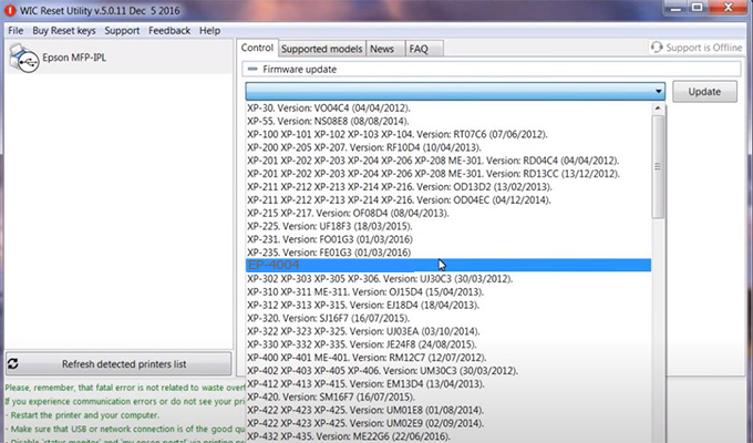 Key Firmware Epson EP-4004 Step 5